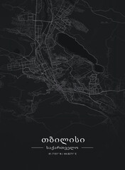 Map of Tbilisi, Georgia