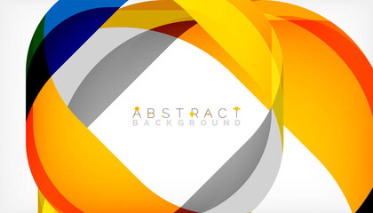 Abstract square shape with overlapping waves, minimal geometric background. Vector Illustration For Wallpaper, Banner, Background, Landing Page