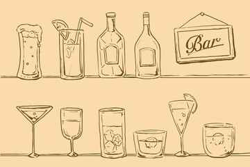 色々なお酒の素材セット