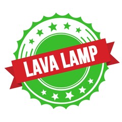 LAVA LAMP text on red green ribbon stamp.