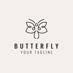 modern minimal flower butterfly logo design