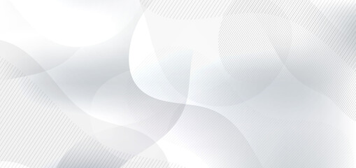 Abstract white and grey curved wavy background and texture. Modern concept.