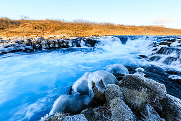 Wasserfall Midfoss, Fluss Bruará, Golden Circle, Südisland