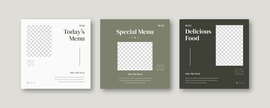 Food social media promotion and banner post design template