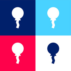 Balloon blue and red four color minimal icon set