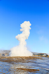 Eruption des Geysir Strokkur, Geothermalgebiet Haukadalur, Golden Circle, S&uuml;disland