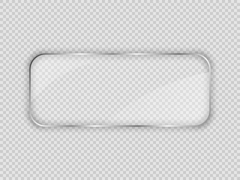 Glass plate in rounded rectangular frame
