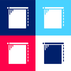 Blind blue and red four color minimal icon set