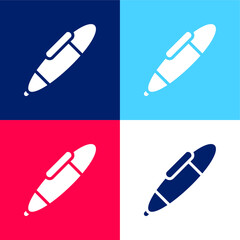 Big Pen blue and red four color minimal icon set