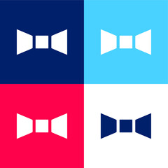 Bow Tie blue and red four color minimal icon set