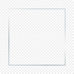 Silver glowing square frame