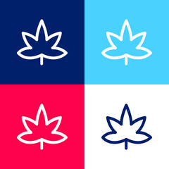 Big Mapple Leaf blue and red four color minimal icon set