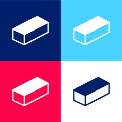 Brick blue and red four color minimal icon set