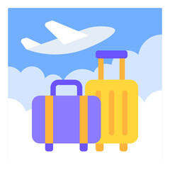 Luggage ,Business Travel flat icon.