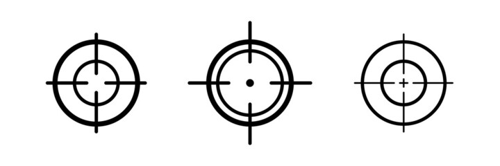 target gun aim. sniper shoot crosshair scope  vector isolated on white background. - obrazy, fototapety, plakaty
