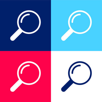 Airport Searchor blue and red four color minimal icon set