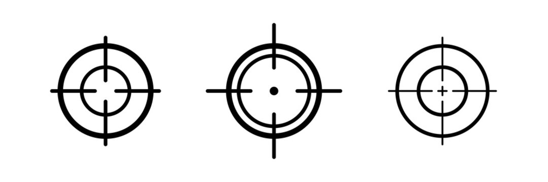 target gun aim. sniper shoot crosshair scope  vector isolated on white background.