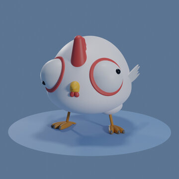 3d cartoon chicken
