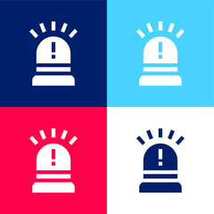 Alarm blue and red four color minimal icon set