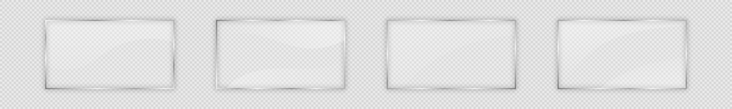 Glass plate in rectangular frame