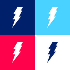 Bolt blue and red four color minimal icon set
