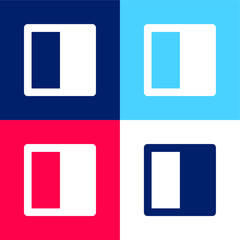 Black And White blue and red four color minimal icon set