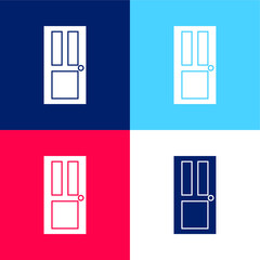 Black Door blue and red four color minimal icon set