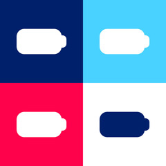 Battery blue and red four color minimal icon set