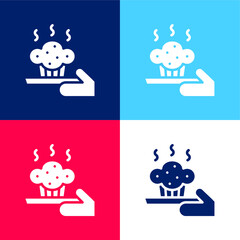 Baking blue and red four color minimal icon set