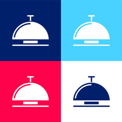 Fototapeta premium Bell blue and red four color minimal icon set