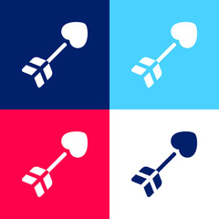 Arrow blue and red four color minimal icon set