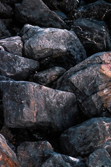 stone embankment by the sea