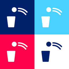 Beer Pong blue and red four color minimal icon set