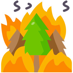 forest fire flat icon