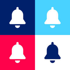 Bell blue and red four color minimal icon set