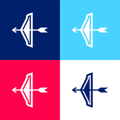 Archer blue and red four color minimal icon set