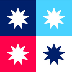 Bahai blue and red four color minimal icon set