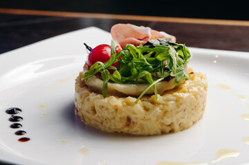 Risotto with Parma Ham, Rucola and camembert Cheese