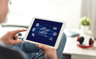 Stock market concept on a tablet