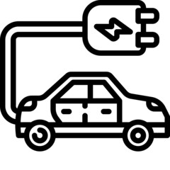 electric car line icon