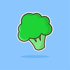Broccoli Cartoon Vector Illustration. Good Used for Sticker, Logo, Icon, Clipart, Etc - EPS 10 Vector