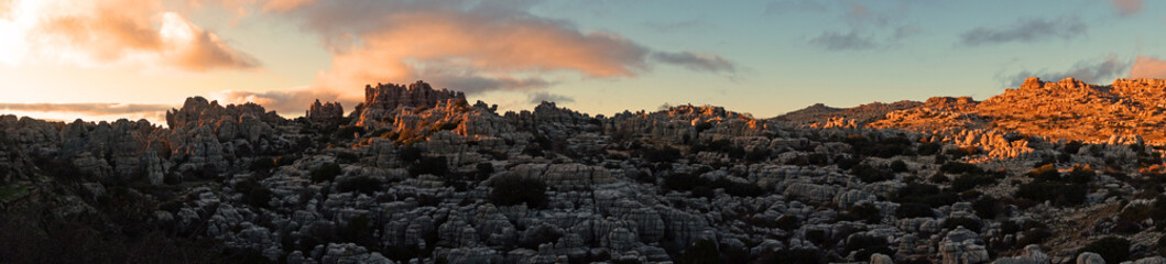 El Torcal in Spain during sunset