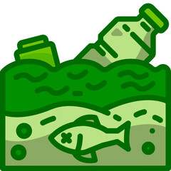 water pollution Two Tone icon