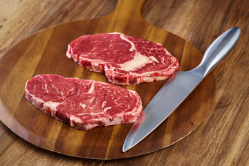 Irish beef steak, raw