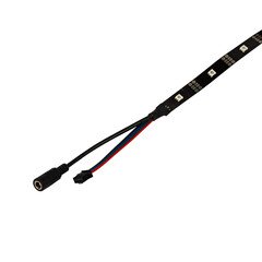 LED strip with connection cable close-up isolated on white background