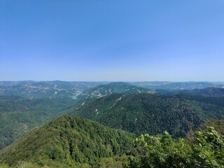 view of the mountains in the morning