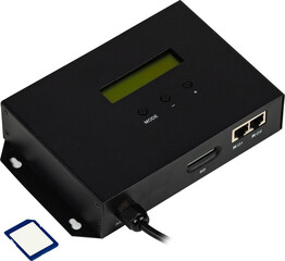 Obraz premium LED controller with memory card isolated on white background