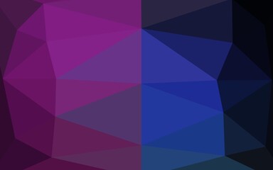 Obraz premium Dark Pink, Blue vector polygonal pattern.