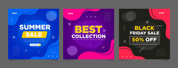 black friday sale discount social media post template