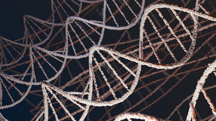 DNA molecule structure background. 3D Realistic Render